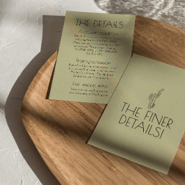 Tarjeta De Recepción Detalles del Boda del Boho moderno del Desierto de