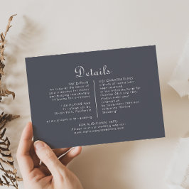 Tarjeta De Recepción Detalles del Boda del Boho nocturno simple