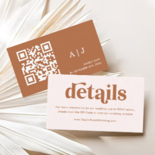 Tarjeta De Recepción Detalles del Boda del Boho Retro Cream Quemado Nar