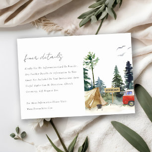 Tarjeta De Recepción Detalles del Boda del bosque de pinos de acuarela