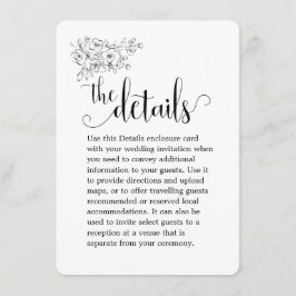 Tarjeta De Recepción Detalles del Boda del Bouquet blanco que hacemos c