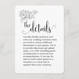 Tarjeta De Recepción Detalles del Boda del Bouquet blanco que hacemos c