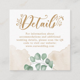 Tarjeta De Recepción Detalles del Boda del código QR de la vegetación d