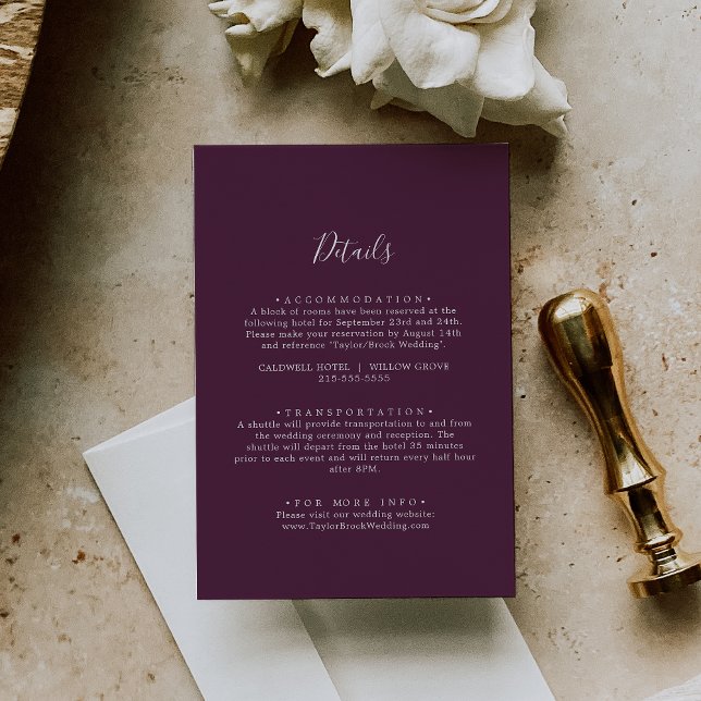 Tarjeta De Recepción Detalles del Boda del complemento de coordenadas m (Subido por el creador)