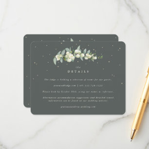 Tarjeta De Recepción Detalles del Boda del estado de Snowberry verde y