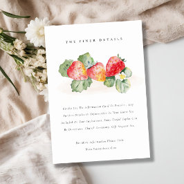 Tarjeta De Recepción Detalles del Boda del follaje de fresa roja curada