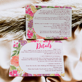Tarjeta De Recepción Detalles del boda del guión de arco floral brillan