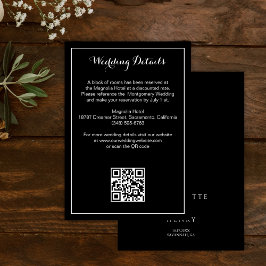 Tarjeta De Recepción Detalles del Boda del guión de la caligrafía moder