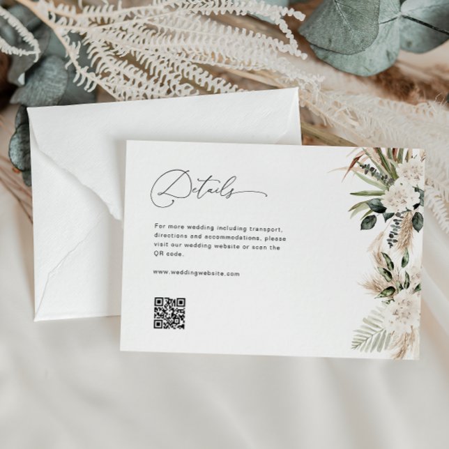 Tarjeta De Recepción detalles del boda del guión elegante sage green pa (Subido por el creador)