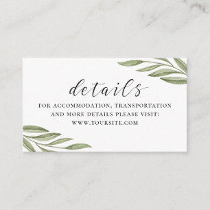 Tarjeta De Recepción Detalles del boda del guión vegetativo + código QR