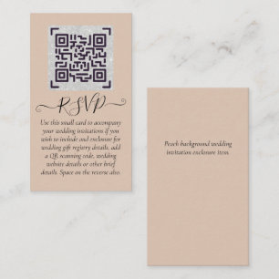 Tarjeta De Recepción Detalles del Boda del hotel RSVP del código QR del