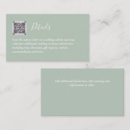 Tarjeta De Recepción Detalles del Boda del hotel RSVP del código QR del