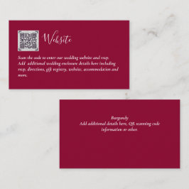 Tarjeta De Recepción Detalles del Boda del hotel RSVP del código QR del