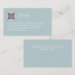 Tarjeta De Recepción Detalles del Boda del hotel RSVP del código QR del