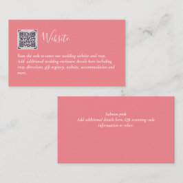 Tarjeta De Recepción Detalles del Boda del hotel RSVP del código QR del