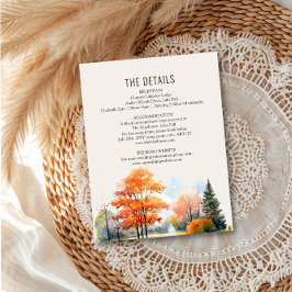 Tarjeta De Recepción Detalles del Boda del lago otoño: envoltorio acuát