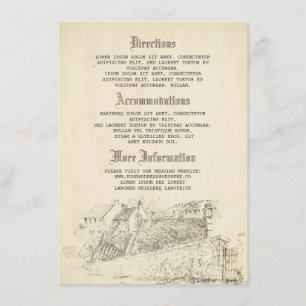 Tarjeta De Recepción Detalles del Boda del libro de historias antiguas 