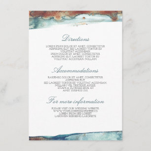 Tarjeta De Recepción Detalles del Boda del mar de Swash acuático - Info