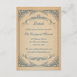 Tarjeta De Recepción Detalles del Boda del marco de desplazamiento de v