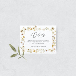 Tarjeta De Recepción Detalles del Boda del marco de flores silvestres d