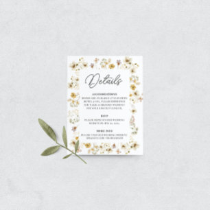 Tarjeta De Recepción Detalles del Boda del marco de flores silvestres d
