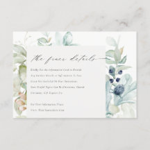 Detalles del Boda del marco del follaje verde azul