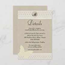 Detalles del Boda del Monograma Burlap Y Lace