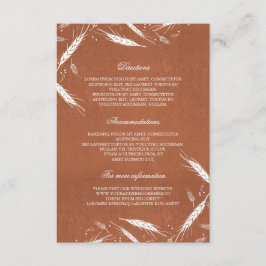 Tarjeta De Recepción Detalles del Boda del Naranja de caída del trigo -