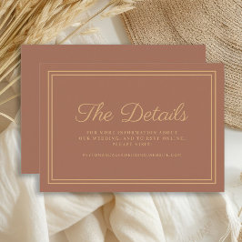 Tarjeta De Recepción Detalles del Boda del Naranja quemado de óxido