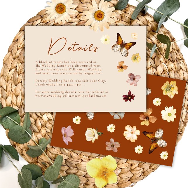 Tarjeta De Recepción Detalles del Boda del Naranja quemado Terracotta B (Subido por el creador)