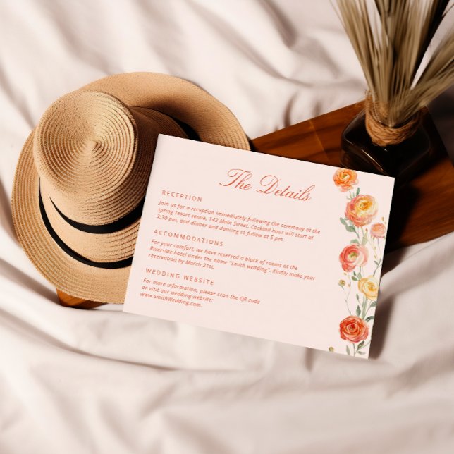 Tarjeta De Recepción Detalles del Boda del Naranja Verona Sunset (Subido por el creador)