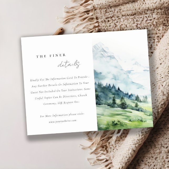Tarjeta De Recepción Detalles del Boda del paisaje de la montaña de nie (Subido por el creador)