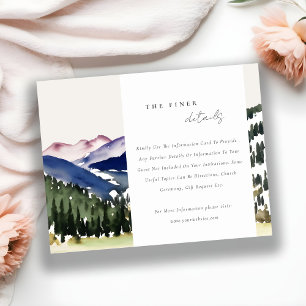 Tarjeta De Recepción Detalles del Boda del paisaje de la montaña Rocky 
