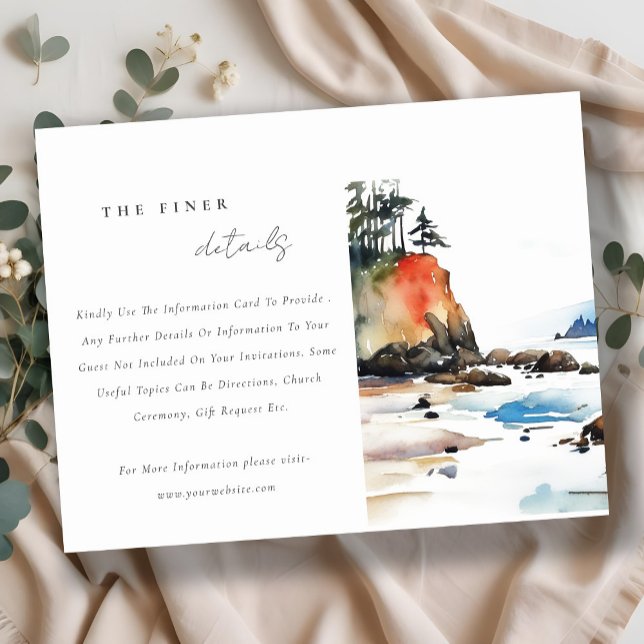 Tarjeta De Recepción Detalles del Boda del Parque Nacional Olímpico de  (Subido por el creador)