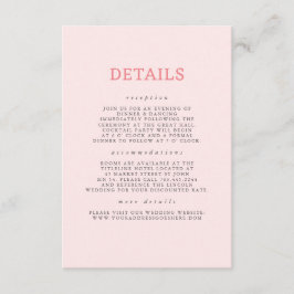 Tarjeta De Recepción Detalles del Boda del patrón de flores silvestres 