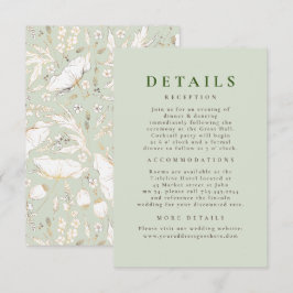 Tarjeta De Recepción Detalles del Boda del patrón de flores silvestres 