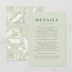 Tarjeta De Recepción Detalles del Boda del patrón de flores silvestres