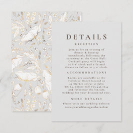 Tarjeta De Recepción Detalles del Boda del patrón de flores silvestres 