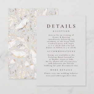 Tarjeta De Recepción Detalles del Boda del patrón de flores silvestres