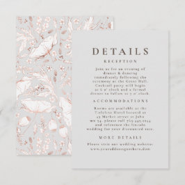 Tarjeta De Recepción Detalles del Boda del patrón de flores silvestres 