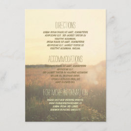 Tarjeta De Recepción Detalles del Boda del prado de vintage - Informaci