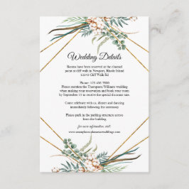 Tarjeta De Recepción Detalles del Boda del Purpurina de algodón Eucalyp