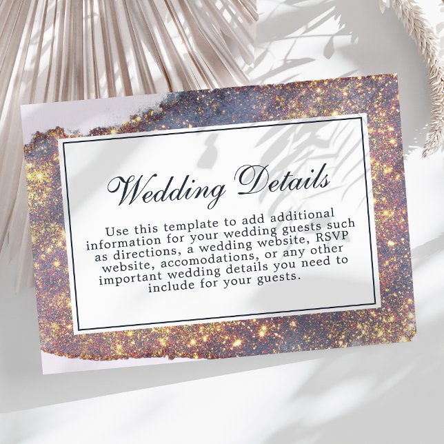 Tarjeta De Recepción Detalles del Boda del Purpurina irlandés Purple Go (Subido por el creador)