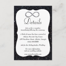 Detalles del Boda del Purpurina negro Silver Infin