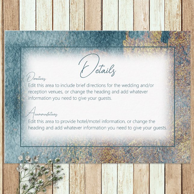 Tarjeta De Recepción Detalles del Boda del Resumen de Playa Moderna (Subido por el creador)