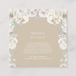 Tarjeta De Recepción Detalles del Boda del sueño dorado floral