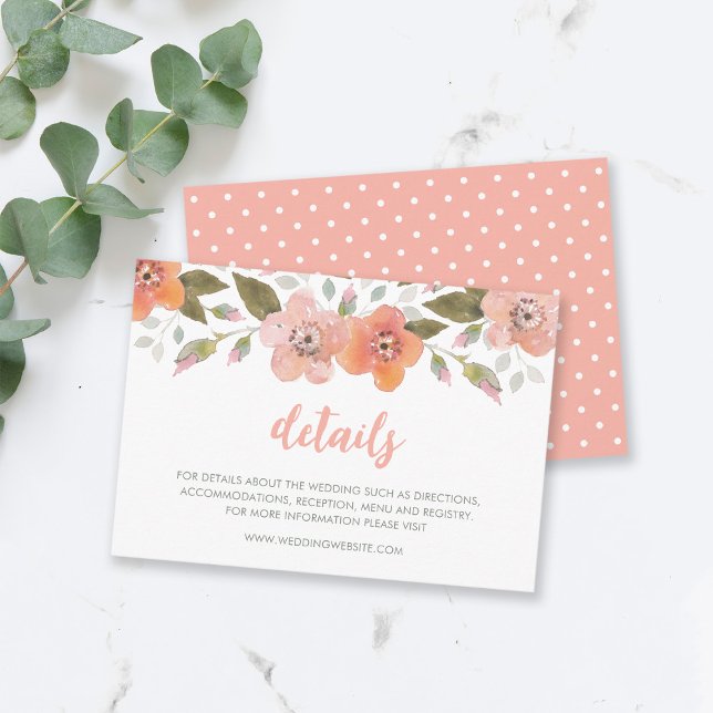 Tarjeta De Recepción Detalles del Boda Delicate Floral Peach (Subido por el creador)