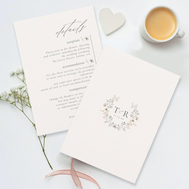 Tarjeta De Recepción Detalles del Boda Delicate Wildflower ID1102 (Subido por el creador)
