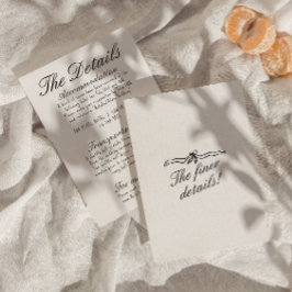 Tarjeta De Recepción Detalles del Boda dibujado a mano ilustrada