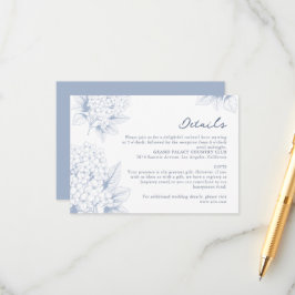 Tarjeta De Recepción Detalles del Boda Dusty Blue Hydrangea
